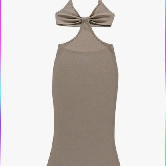 Bodycon Sexy Strappy Triangle Top Maxi Dress - Picture 12 of 15